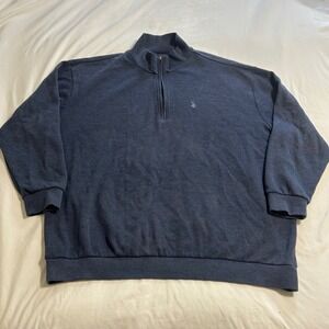 US Polo‎ Assn Mens Navy Blue Ribbed Quarter Zip Pullover Sweater 3XL